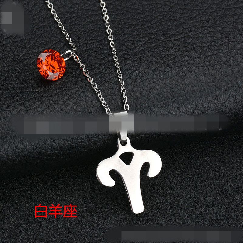 Titanium&stainless Steel Korea Geometric Necklace  (aries) Nhhf0073-aries