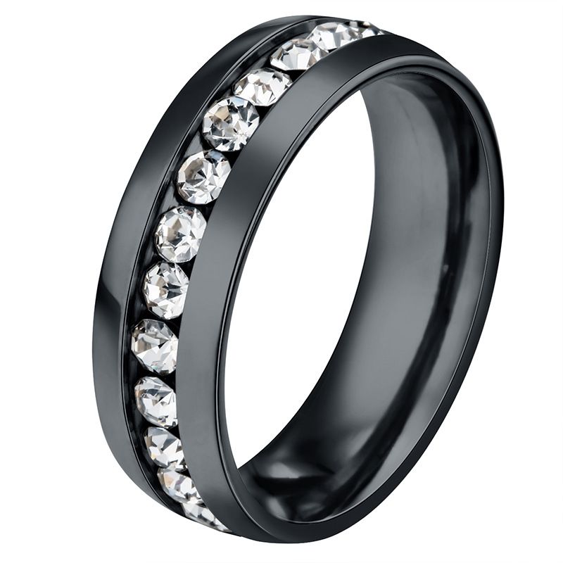 Titanium&stainless Steel Fashion Geometric Ring  (black-5) Nhhf0119-black-5