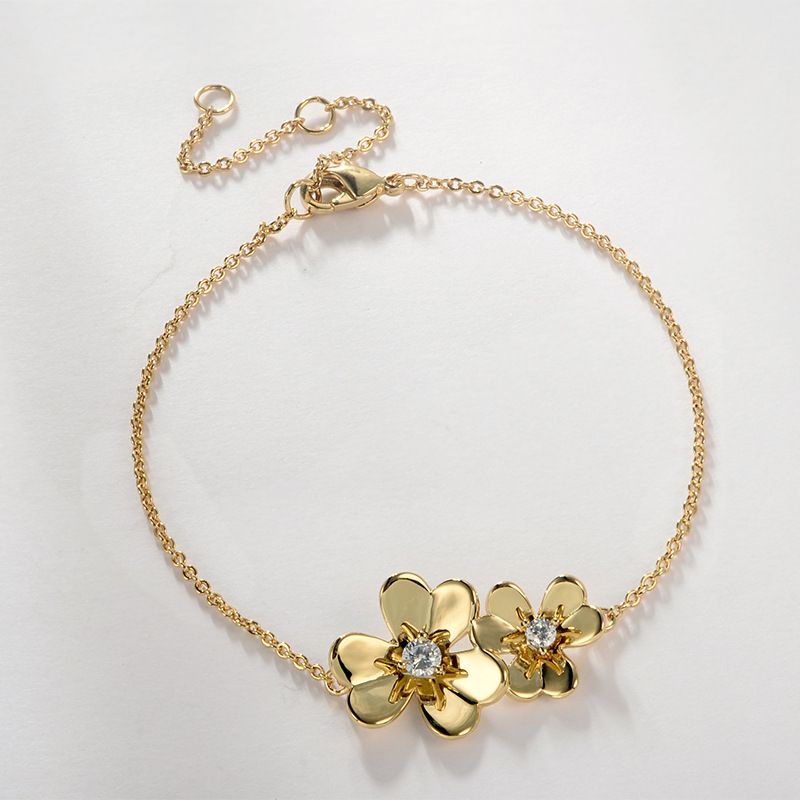 Alloy Korea Flowers Bracelet  (alloyen) Nhlj3991-alloyen