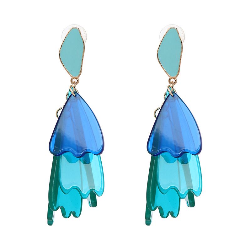 Plastic Fashion Geometric Earring  (blue) Nhjj4795-blue