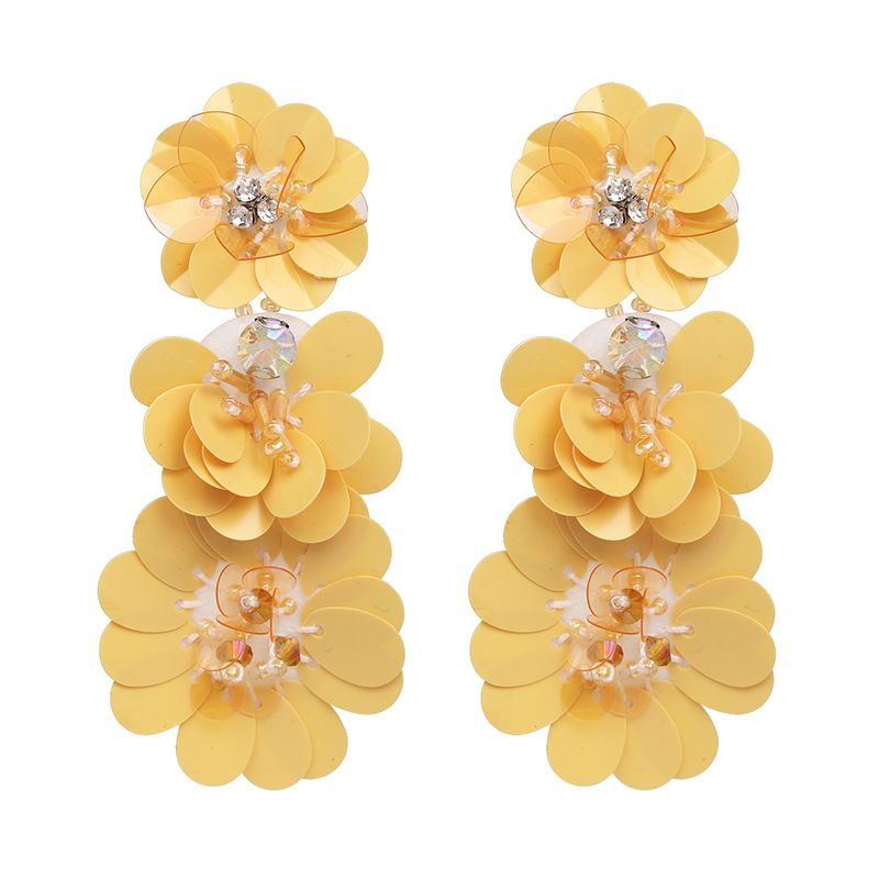 Plastic Fashion Flowers Earring  (yellow) Nhjj4797-yellow