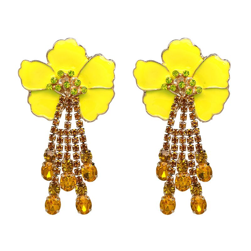 Alloy Fashion Flowers Earring  (yellow) Nhjj4829-yellow