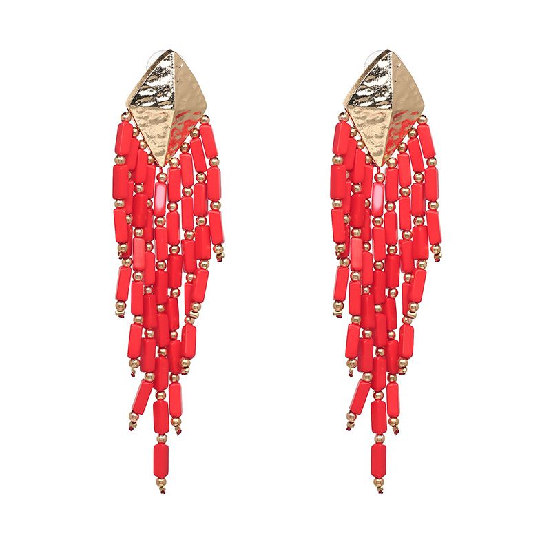 Plastic Fashion Geometric Earring  (red) Nhjj4916-red