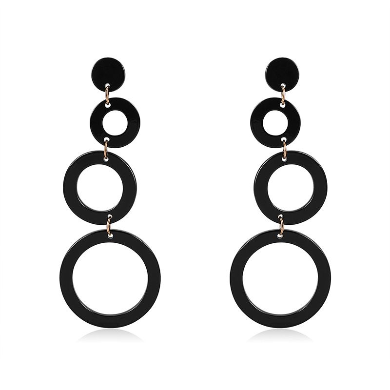 Acrylic Fashion Geometric Earring  (black) Nhlp1006-black