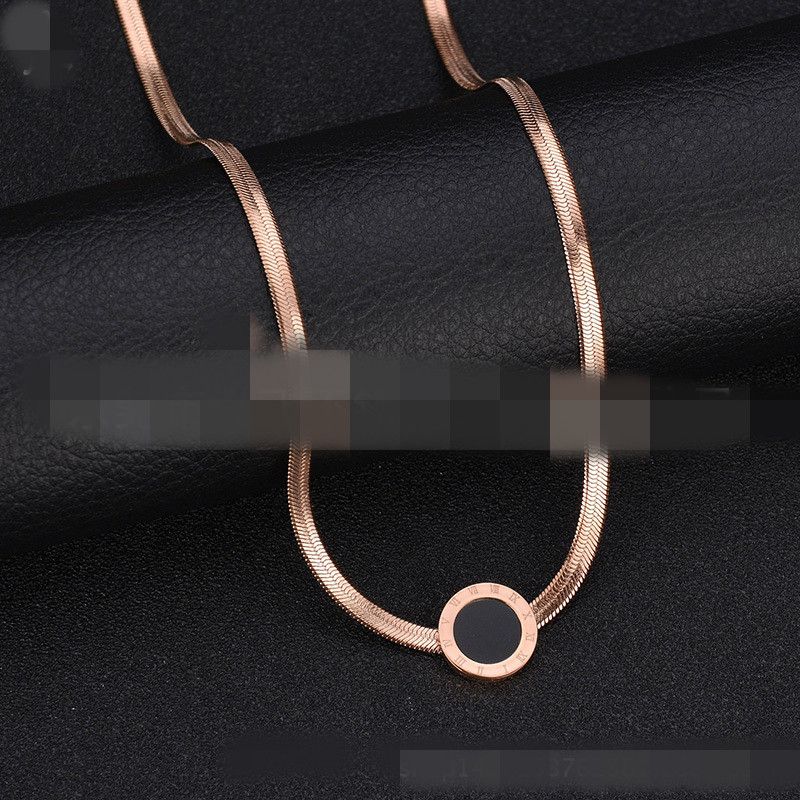 Titanium&stainless Steel Korea Geometric Necklace  (rose Alloy) Nhhf0639-rose-alloy