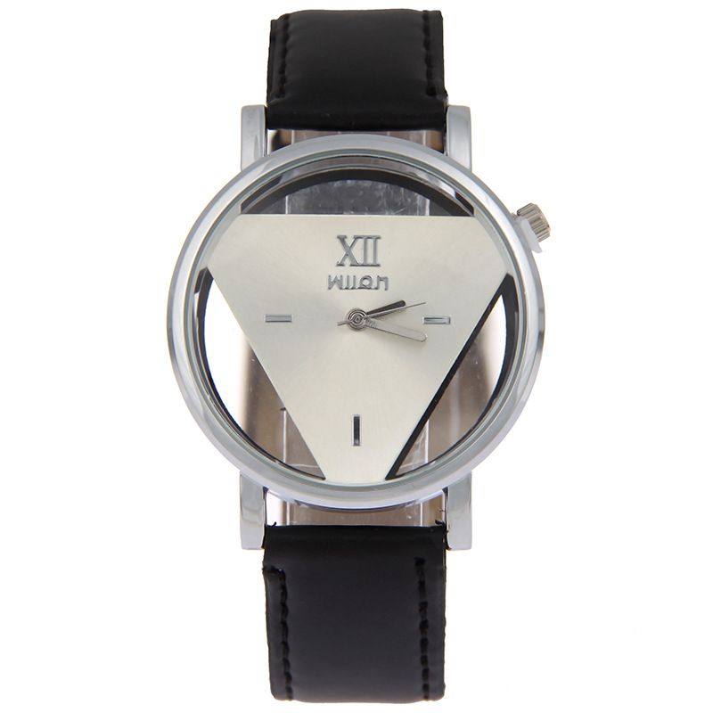 Leisure Ordinary Glass Mirror Alloy Watch (black With Black) Nhsy0440