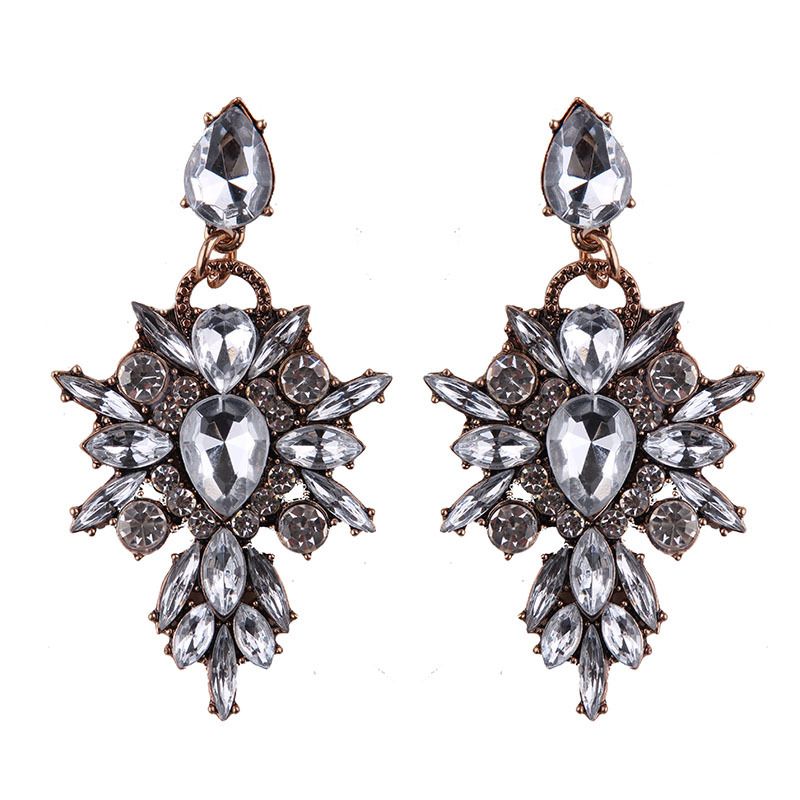Occident And The United States Alloy Rhinestone Earring (blue And Yellow)  Nhjq7650