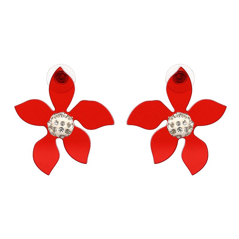 Jujia Nouvelle Fleur Boucles D'oreilles Européen Et Américain Personnalisé 5 Couleurs En Option Boucles D'oreilles Ventes Directes D'usine Croix-frontière E-commerce