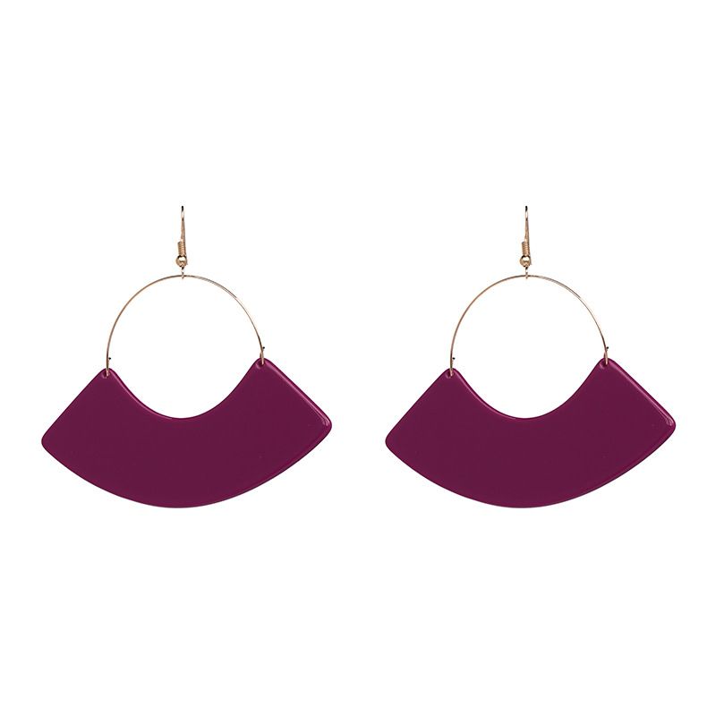 Plastic Fashion Geometric Earring  (purple) Nhjj4933-purple