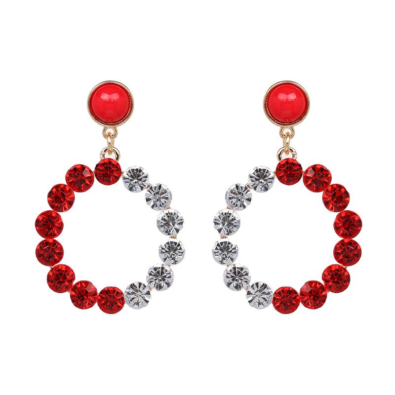 Imitated Crystal&cz Fashion Geometric Earring  (red) Nhjj4942-red