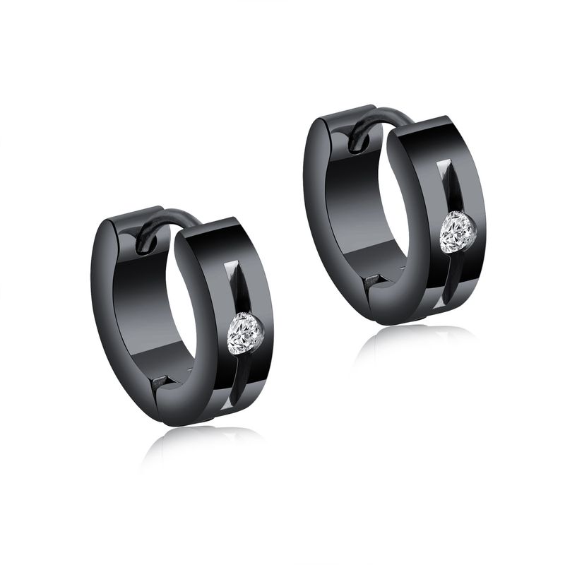 Titanium&stainless Steel Fashion Geometric Earring  (black) Nhop1629-black