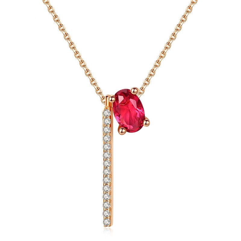 Jinse Simu Betrunkene Rote Halskette Kupfer Eingelegt Aaa Zirkon Koreanische Mode Einfache Goldene Weibliche Halskette Ein Stück