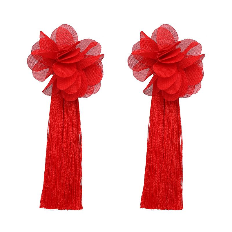 Cloth Fashion Flowers Earring  (red) Nhjj4975-red