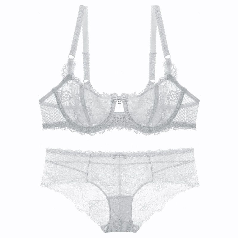 Été Blanc Ultra-mince Transparent Sexy Dentelle Lingerie 9179 Soutien-gorge Ensemble En Gros D'une Seule Pièce Dropshipping 1825