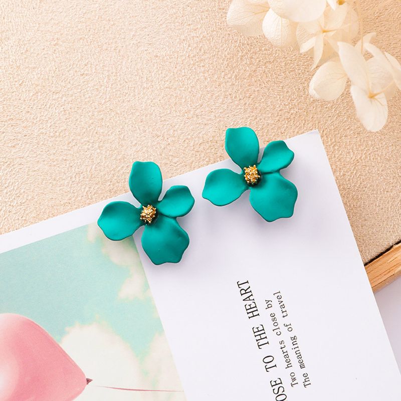 Flower Plating Alloy No Inlaid Earrings