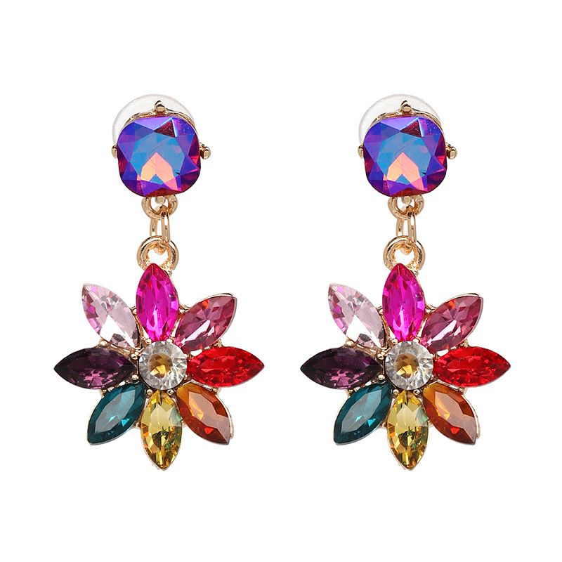 Jujia Jewelry New Flower Glass Series Personal Isierte Ohrringe Ohrringe Europäische Und Amerikanische Elegante Damen Ohrringe Grenz Überschreiten Der E-commerce