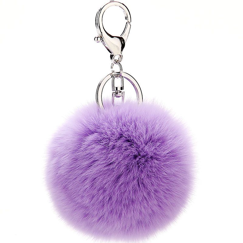 Fashion Hairball + Zinc Alloy Keychain ( Purple ) Nhmm0654