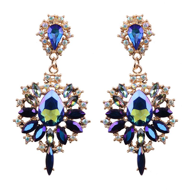 Occident And The United States Alloy Rhinestone Earring (blue Color)  Nhjq8207