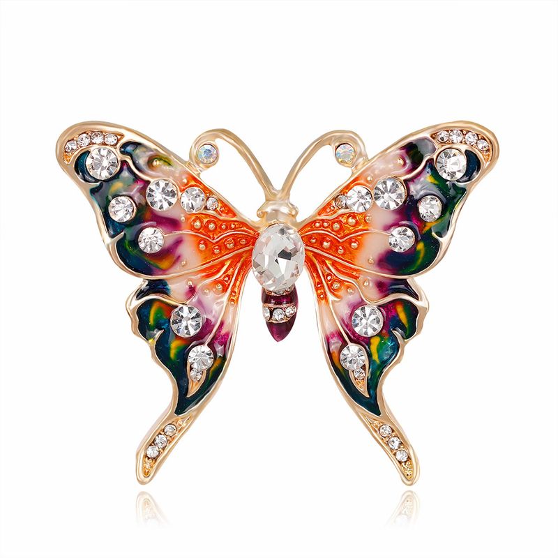 Fabrik Großhandel Insekten Serie Brosche Europäische Und Amerikanische Retro Schmetterlings Brosche Gemalte Tropföl Diamant Corsage