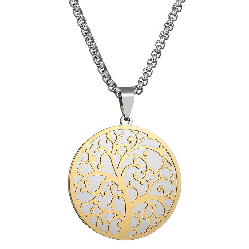 Titanium&stainless Steel Simple Flowers Necklace  (alloy) Nhhf0877-alloy