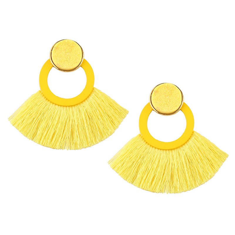 Acrylic Fashion Tassel Earring  (yellow) Nhjq10580-yellow