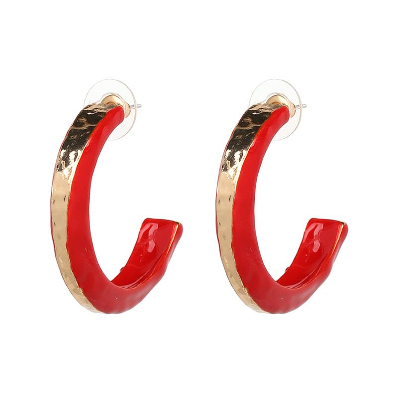Alloy Simple Geometric Earring  (red) Nhjj5017-red