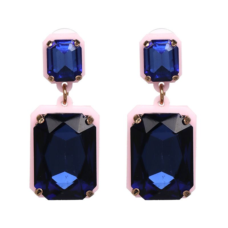 Imitated Crystal&cz Fashion Geometric Earring  (blue) Nhjj5038-blue