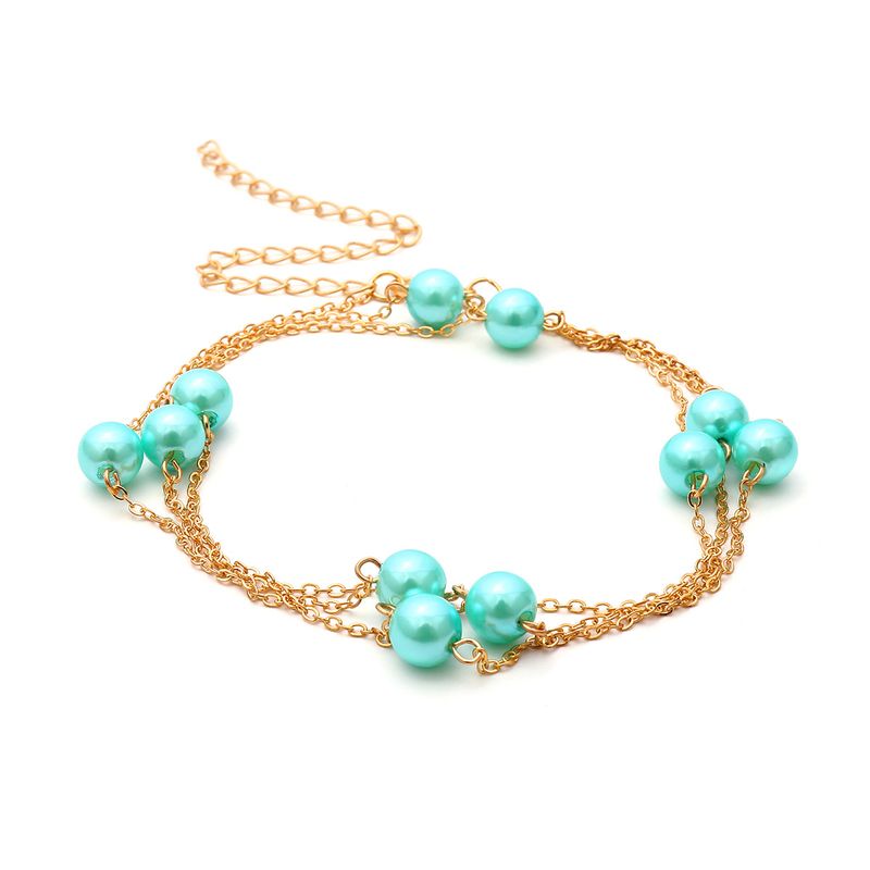 Europe Et En Amérique Croix Frontière Mode Ornement Simple Multi-couleur Série Creative Collier Polyvalent Volkswagen Perle Turquoise Long Collier