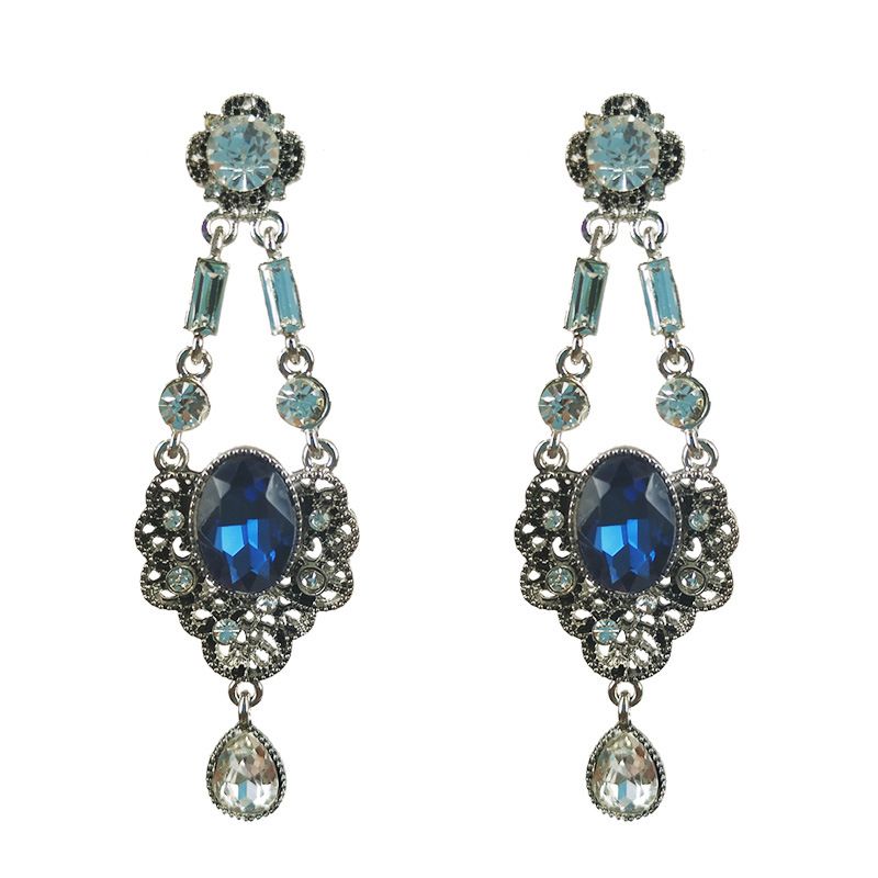 Alloy Simple Geometric Earring  (ancient Alloy Blue) Nhkq1828-ancient-alloy-blue