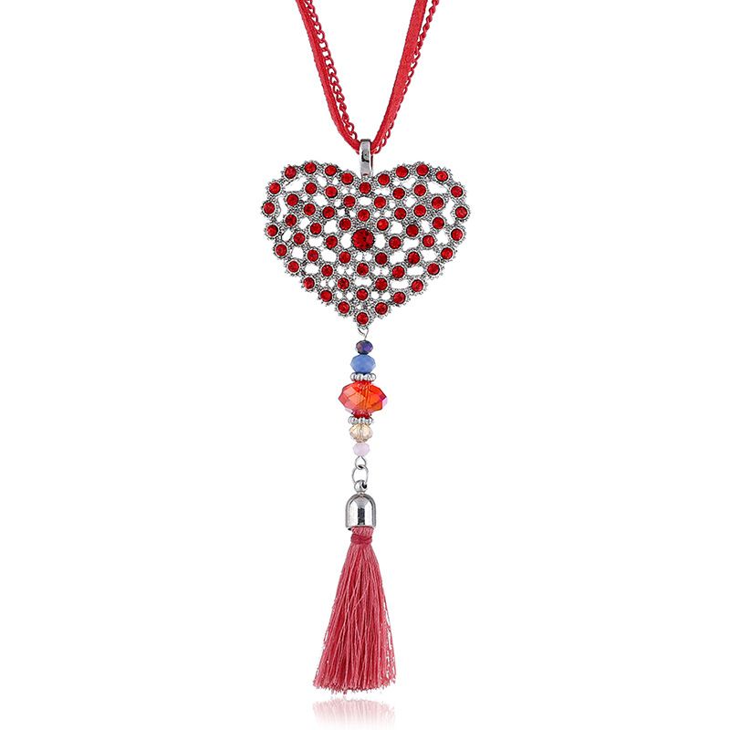 Alloy Fashion Tassel Necklace  (red) Nhpk2082-red