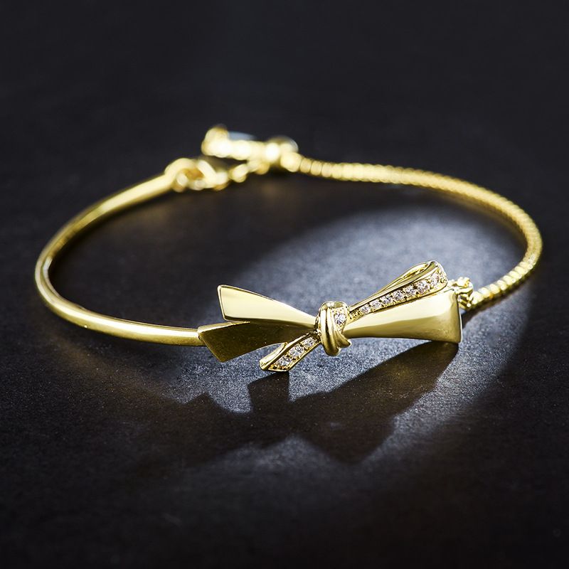 Alloy Korea Bows Bracelet  (yellow Alloy) Nhlj4049-yellow-alloy