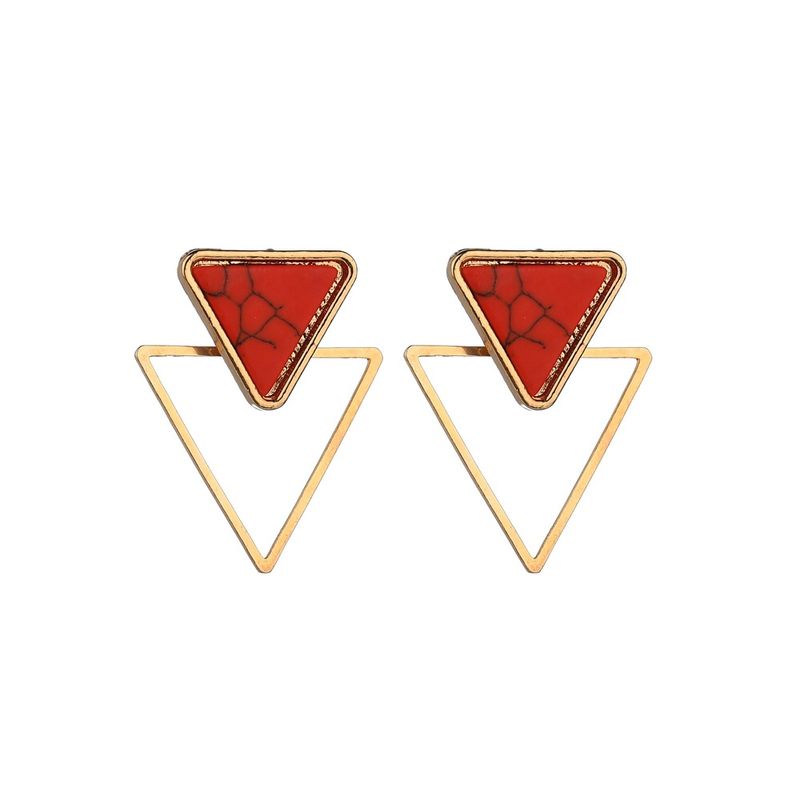 Alloy Simple Geometric Earring  (red) Nhbq1654-red