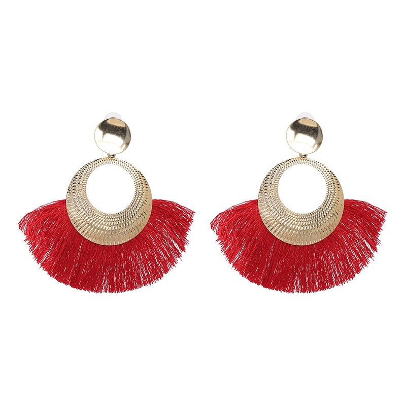 Alloy Fashion Tassel Earring  (red) Nhjj5051-red
