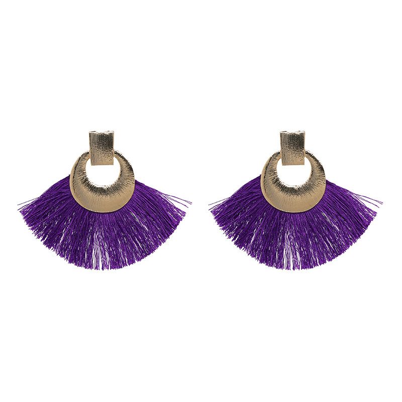 Alloy Fashion Tassel Earring  (purple) Nhjj5054-purple