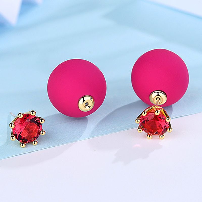 Alloy Fashion Geometric Earring  (rose Red) Nhtm0316-rose-red