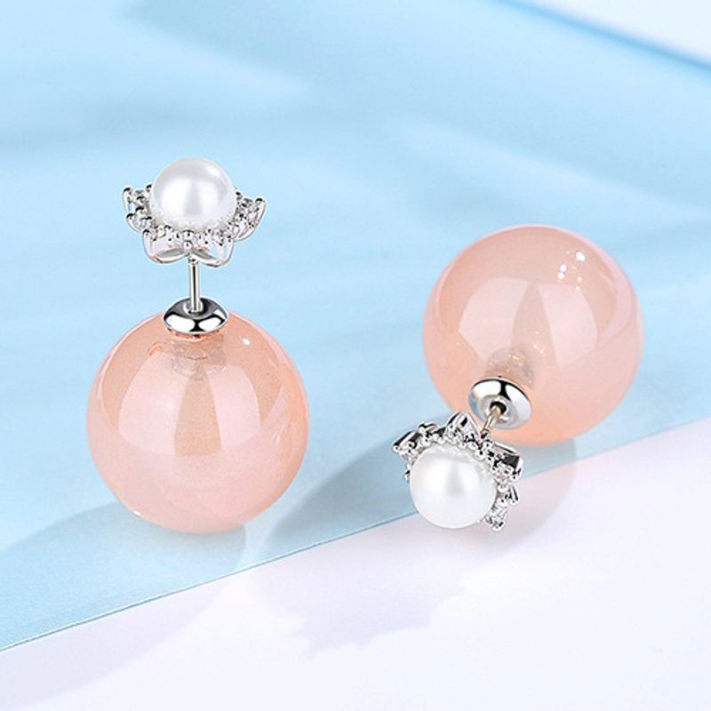 Alloy Korea Geometric Earring  (pink Plated Platinum) Nhtm0330-pink-plated-platinum