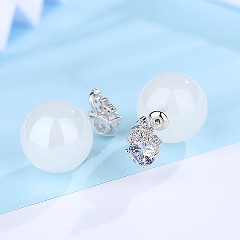 Alloy Korea Geometric Earring  (white Alloy) Nhtm0332-white-alloy-plated