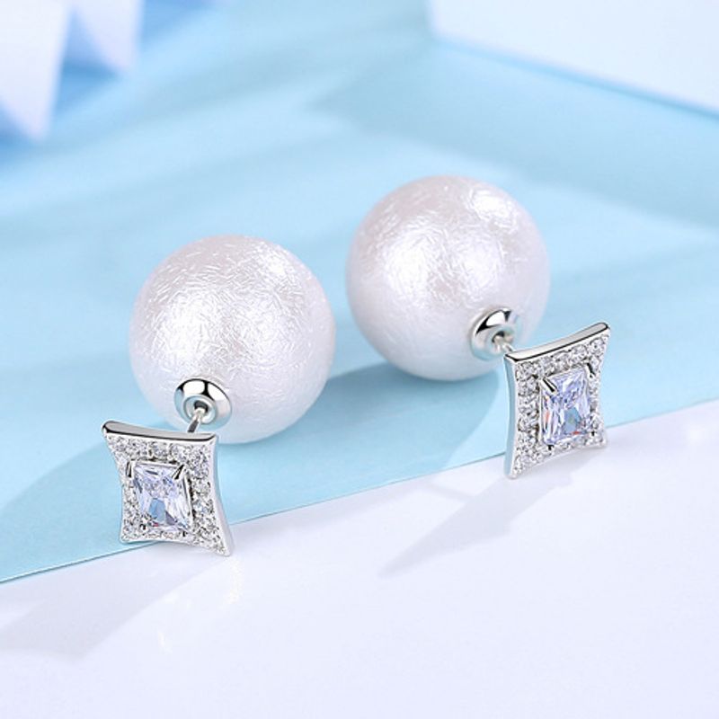 Alloy Simple Geometric Earring  (white Alloy) Nhtm0333-white-alloy-plated