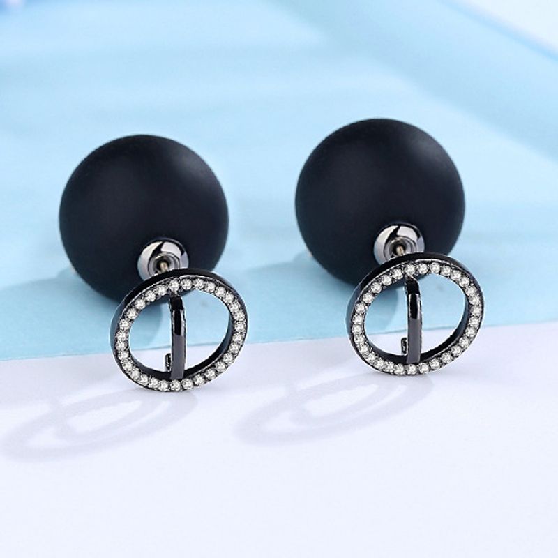 Alloy Korea Geometric Earring  (black) Nhtm0335-black
