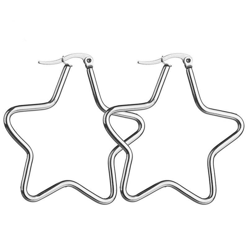 Titanium&stainless Steel Fashion Geometric Earring  (30mm) Nhhf0942-30mm