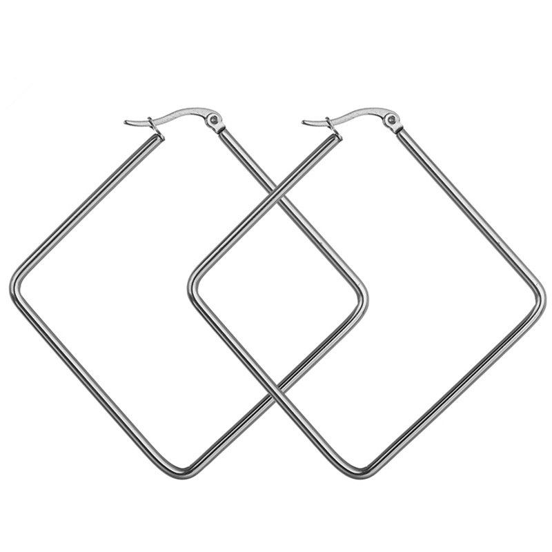 Titanium&stainless Steel Fashion Geometric Earring  (40mm) Nhhf0958-40mm