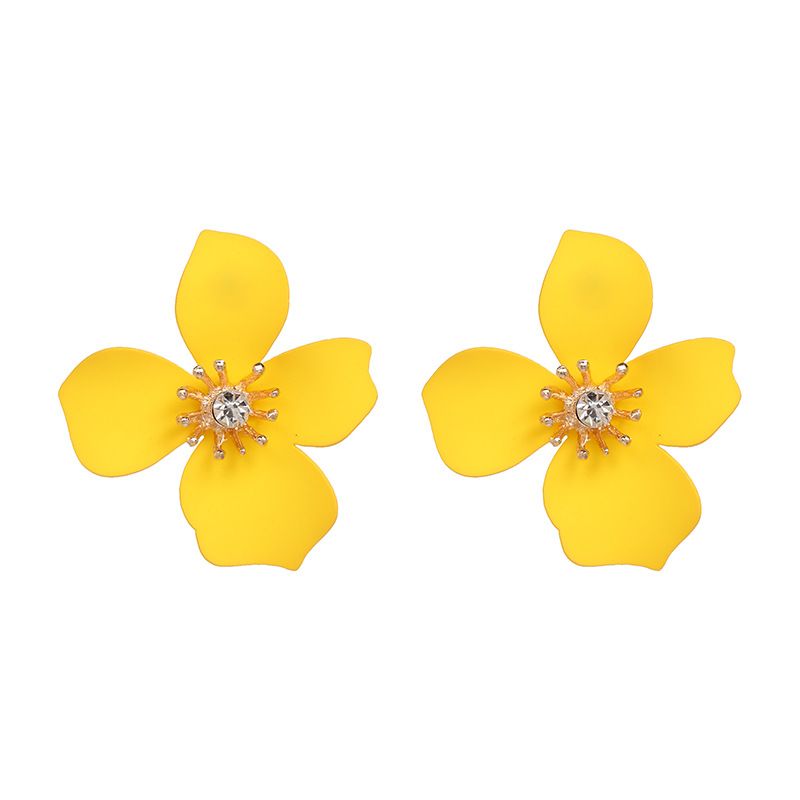 Plastic Bohemia Flowers Earring  (yellow) Nhjj5085-yellow
