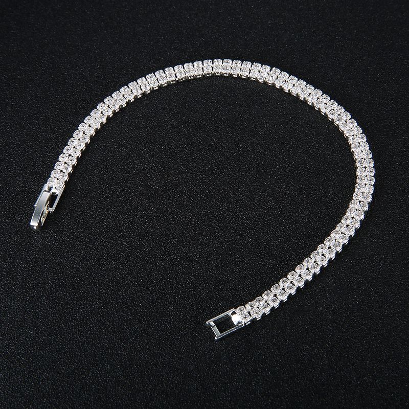 Hot Sale Zweireihige High-end-strass Legierung Kinder Handschmuck Imitation Zirkon Armband Bankett Kleid Zubehör Großhandel