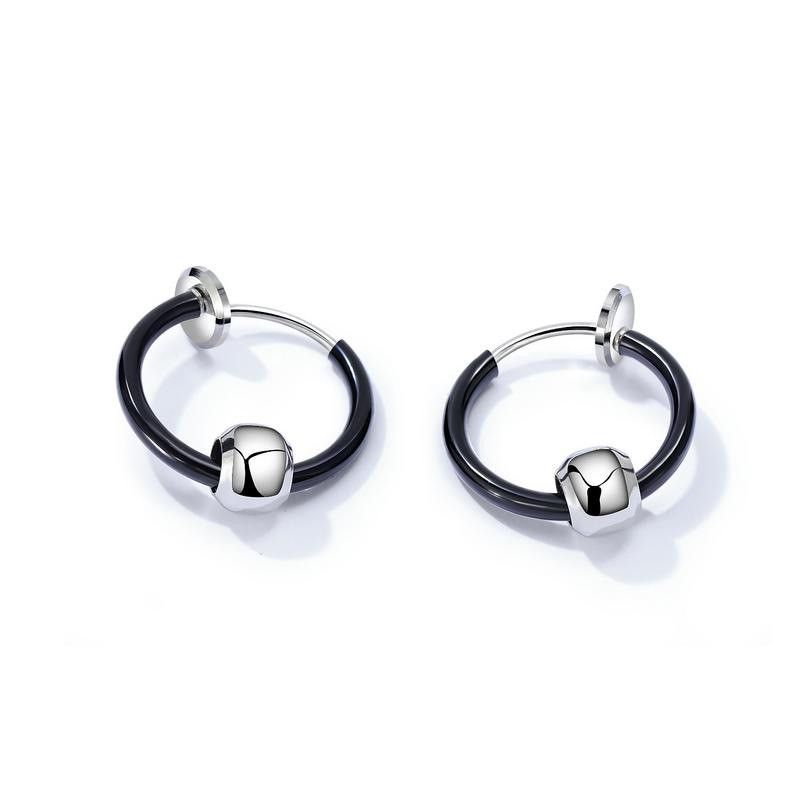 Titanium&stainless Steel Korea Geometric Earring  (black) Nhop2923-black