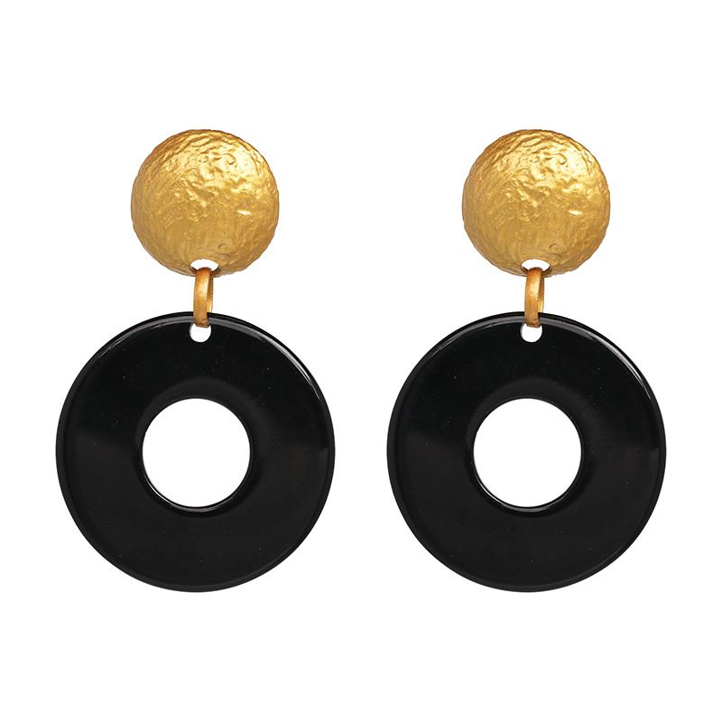 Plastic Fashion Geometric Earring  (black) Nhjj5105-black