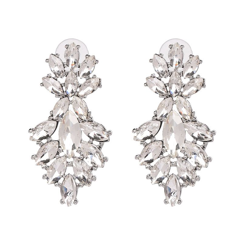 Imitated Crystal&cz Fashion Flowers Earring  (white) Nhjj5117-white