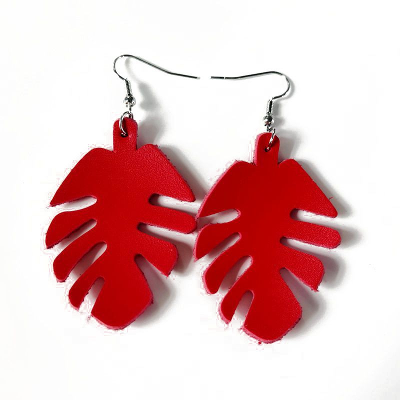 Natural Stone Fashion  Earring  (red) Nhom0874-red