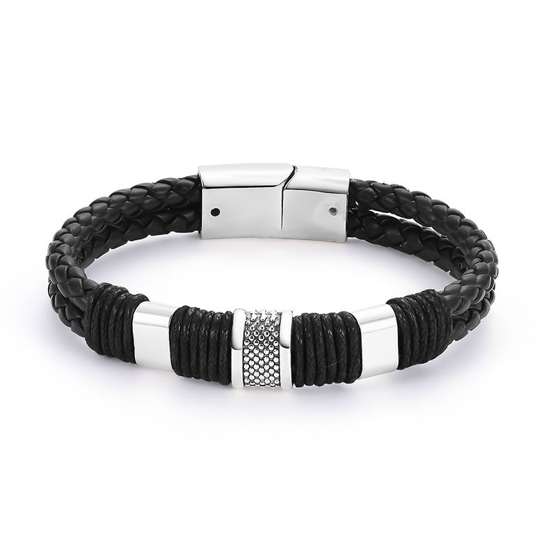 Leather Fashion Geometric Bracelet  (61186334) Nhxs1815-61186334