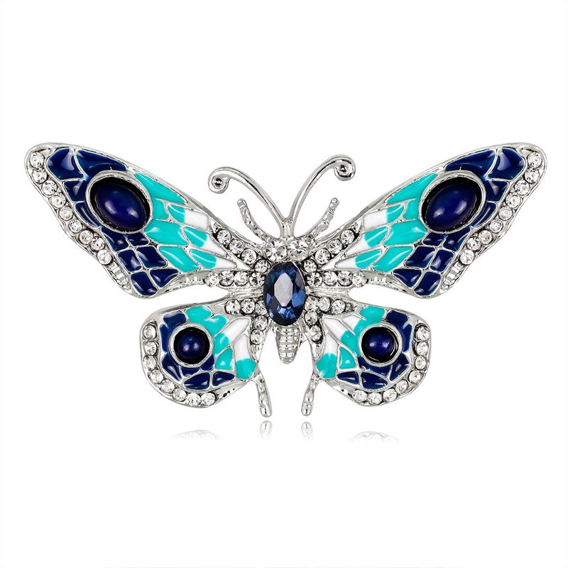 Nouvelle Arrivée Broche Européen Et Américain De Mode Cool Alliage Diamond Drop Huile Papillon Broche Corsage Pour Dames Spot