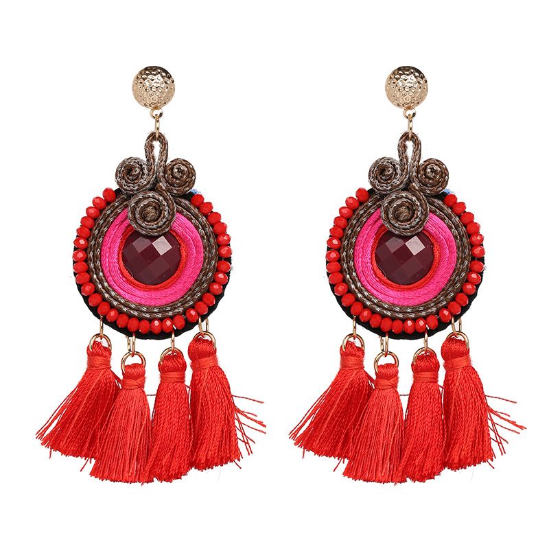 Jujia Ornament Self-produced Ethnic Style New Tassel Earrings Fashion Personalized Eardrops Accessories Cross-border Supply 51221